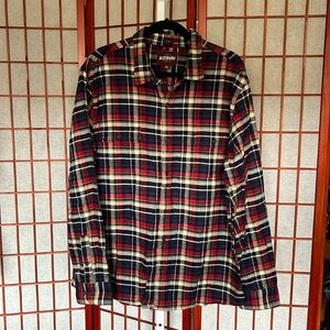 Alesbury XXl slim men’s blue red and tan button down shirt